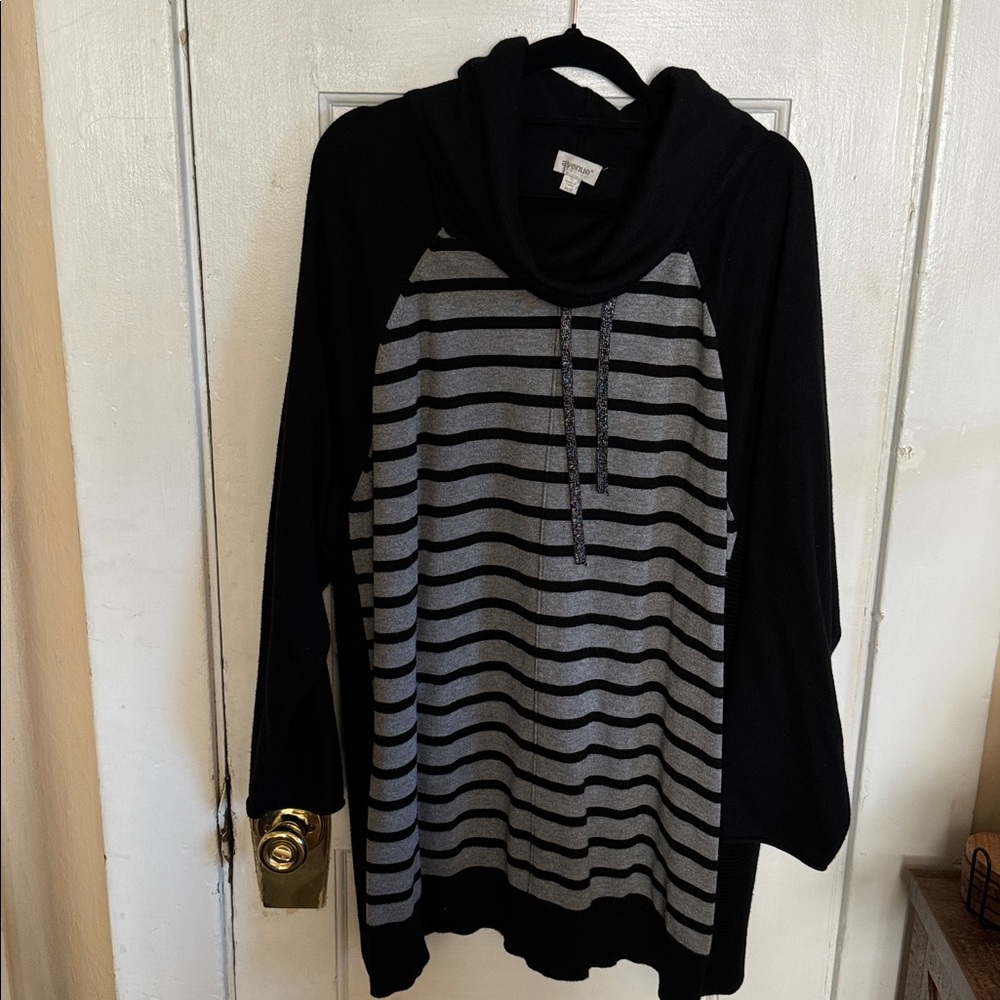 Avenue Black Knit Pullover Top/ Sweater size 26/28